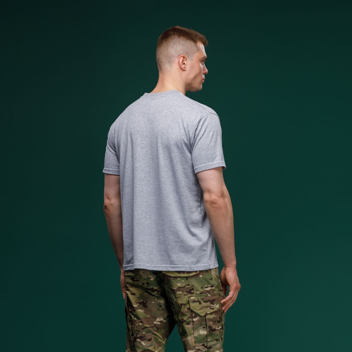 Комплект футболок Basic Military T-shirt без логотипу. Матеріал Cottone/Ela stane, сірий 3