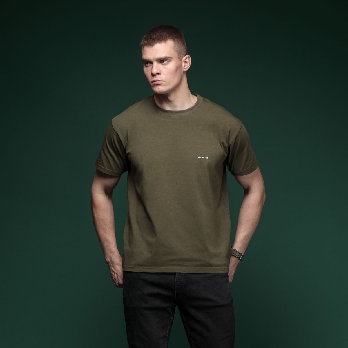 Футболка Basic Military T-shirt. Олива. Размер M 2