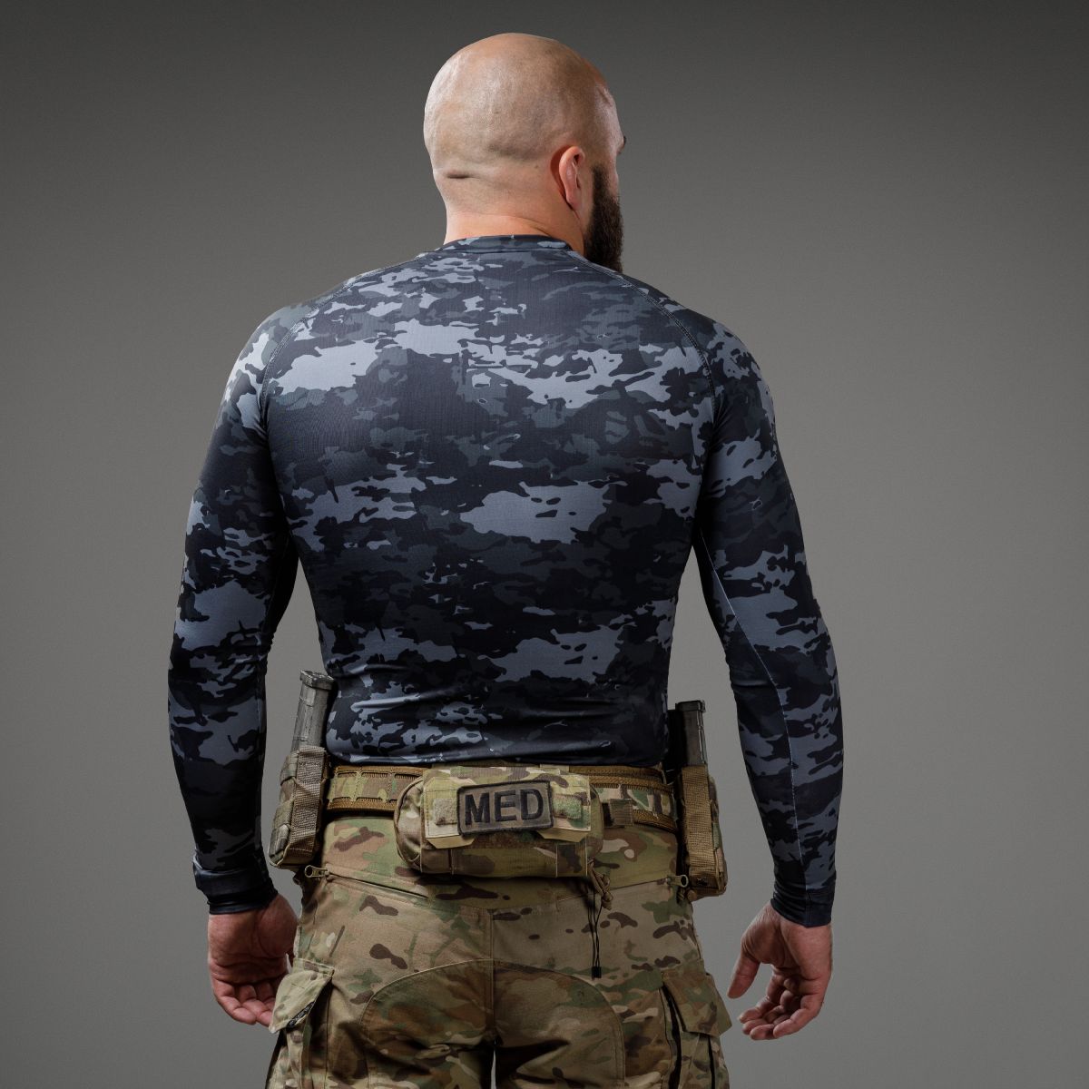 Рашгард тактический Raptor Rashguard Dark Multicam. Slim fit, полиэстер 3