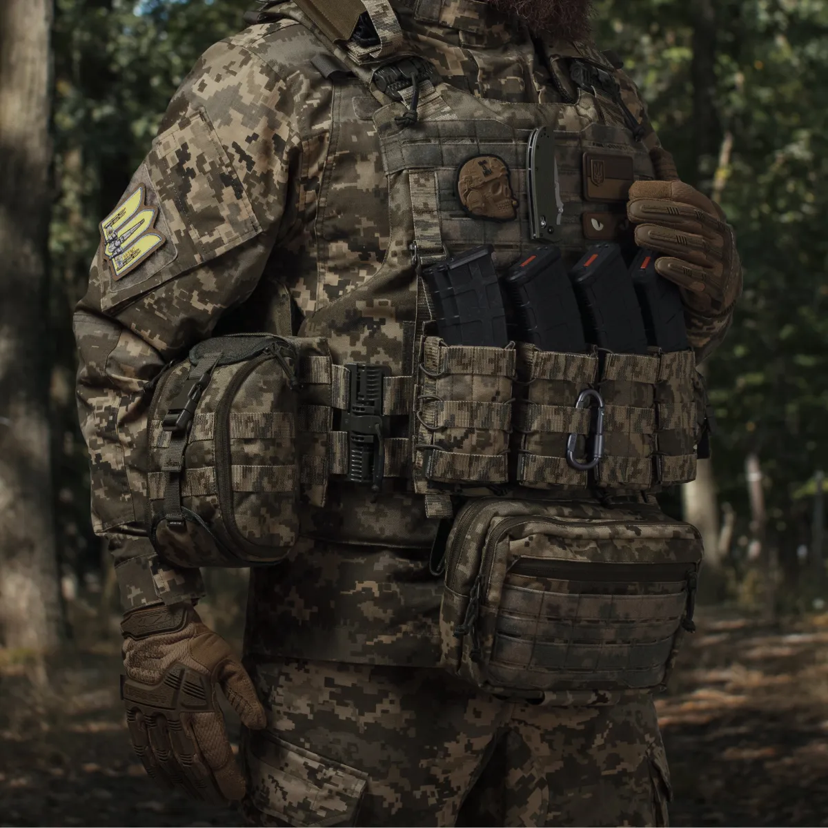 Сумка-напашник PRO 1-го класу захисту. Розмір XL (19х26 см). Матеріал Cordura 1000. Піксель (мм-14) 6