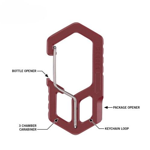 Мультитул брелок Gerber Carabiner. 3 в 1. Бордовий 4