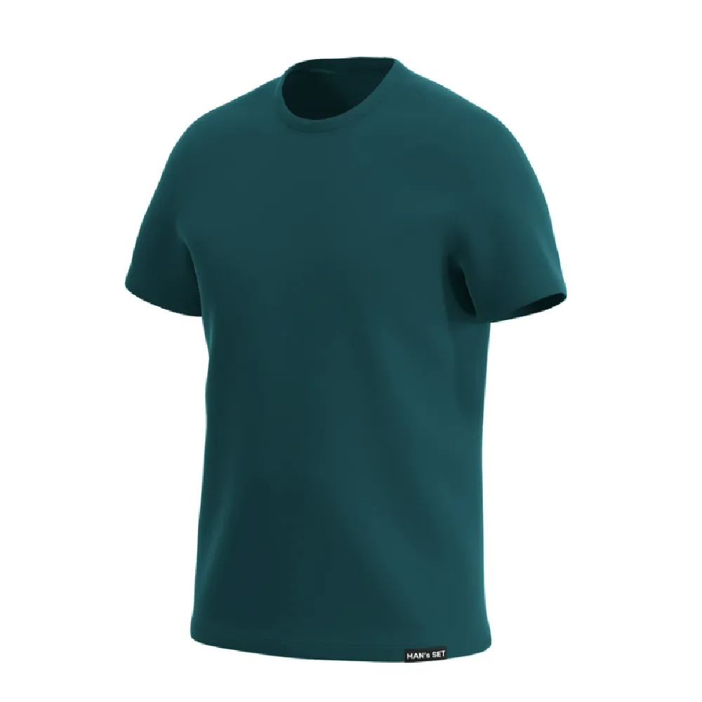 Футболка Men's Set Basic U-neck. Хлопок. Темно-зеленый