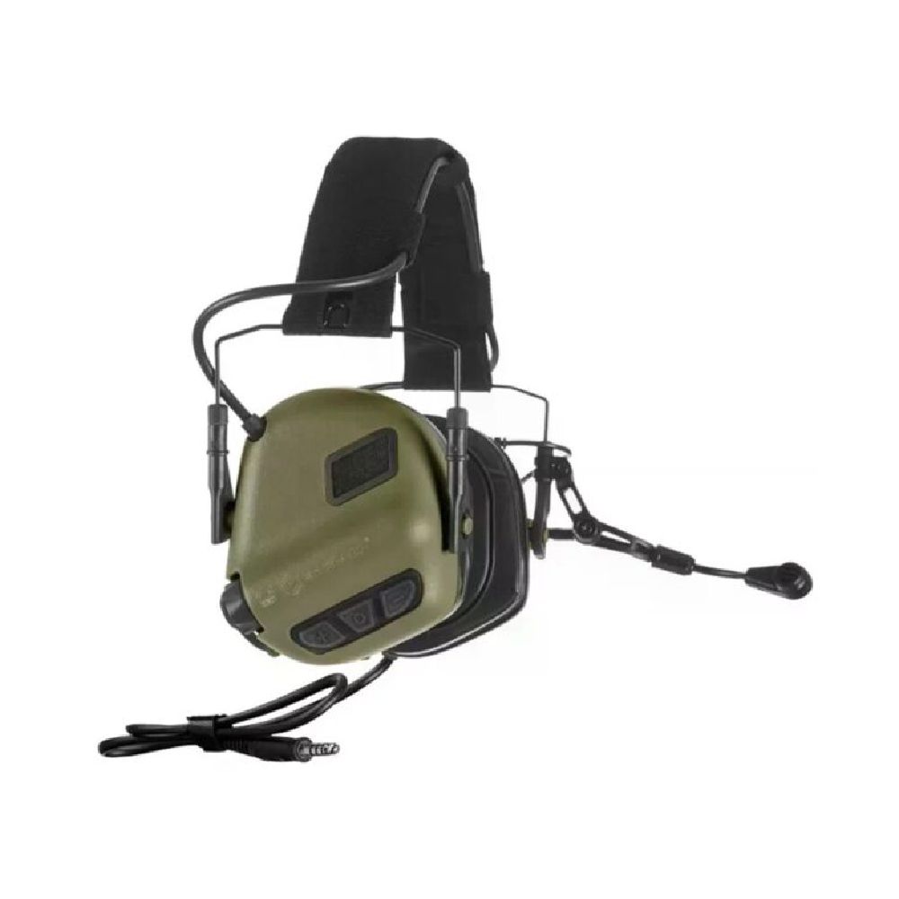 Активні навушники Earmor M32X Plus, з кріпленням на шолом та наголів'ям. Олива 2