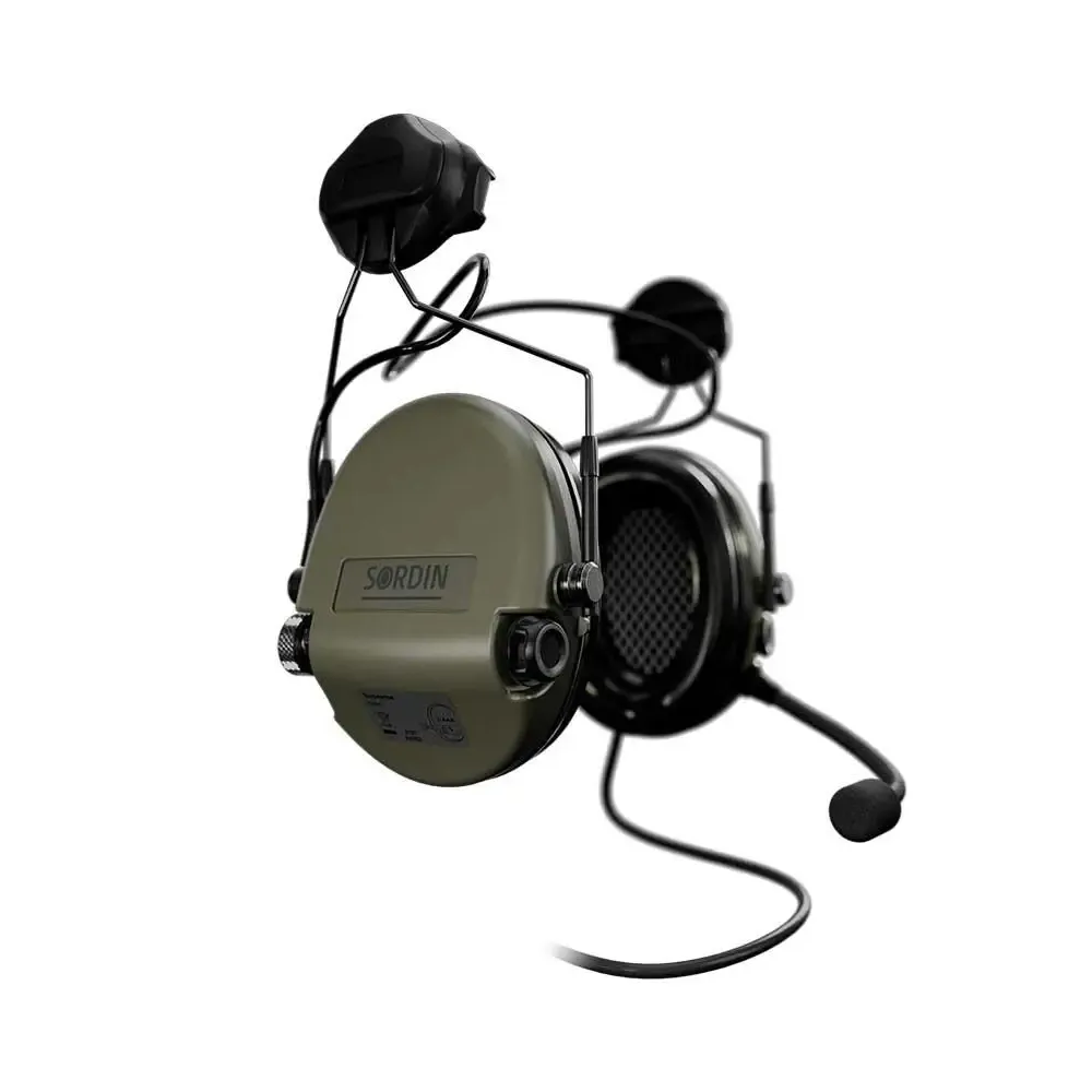 Активные наушники Sordin® Supreme MIL CC (Helmet version) с креплением ARC Rail. Зеленый 2