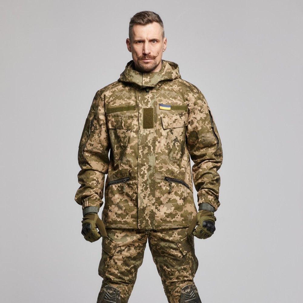 Військова куртка ЗСУ з капюшоном. Армований Rip-Stop. Піксель (мм-14). Розмір XXL 3