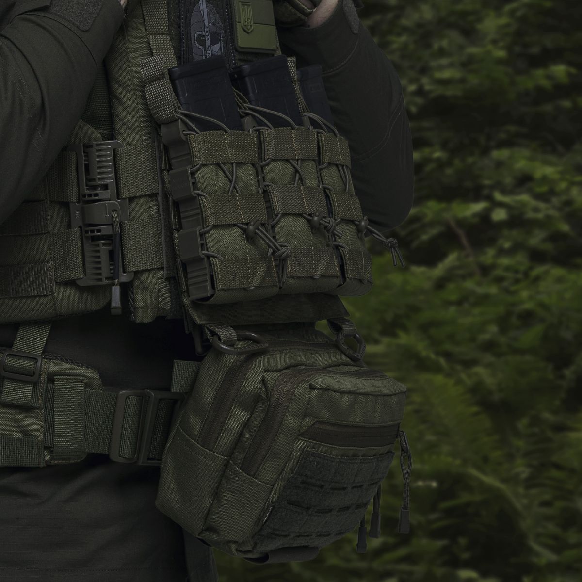 Сумка-напашник PRO 2-го класу захисту. Розмір L (16х28 см). Матеріал Cordura 500D. Олива 7