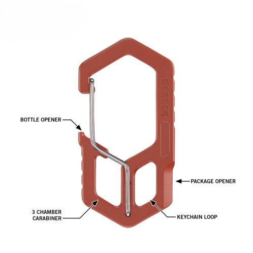 Мультитул брелок Gerber Carabiner. 3 в 1. Червоний 3