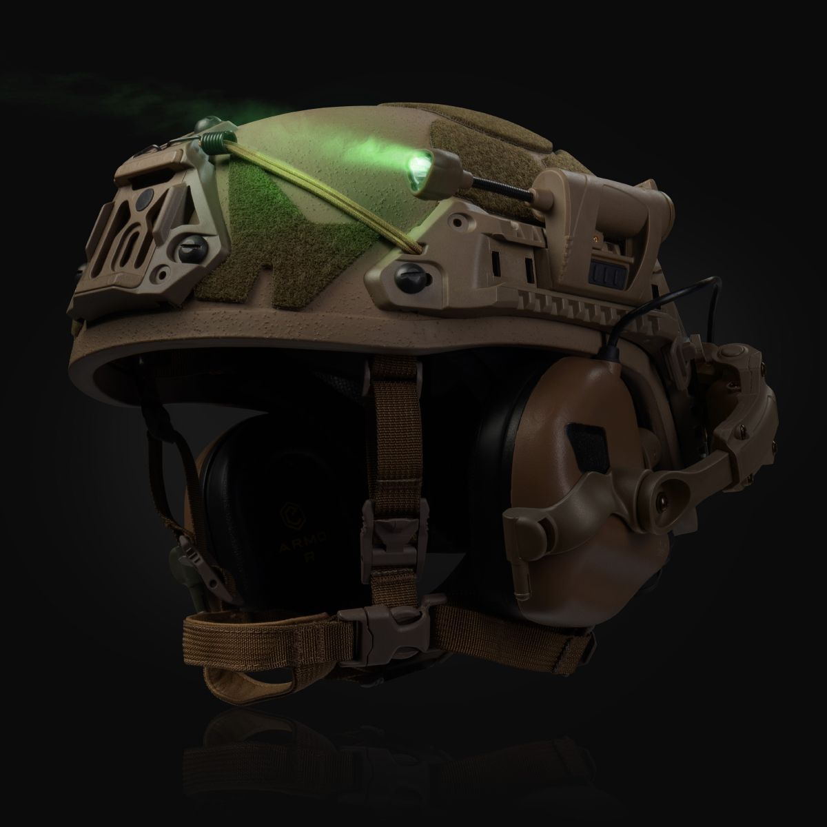Тактический фонарик LT-09-T на шлем с 4-мя светодиодами на шлем. Койот 9