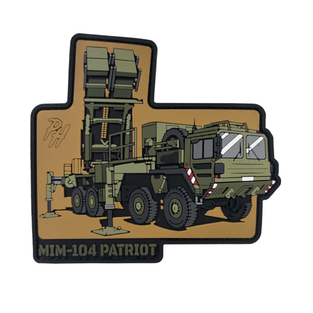 Патч (шеврон) «MIM-104 Patriot» от Patch hunter. Мягкий ПВХ пластик мягкий. Койот