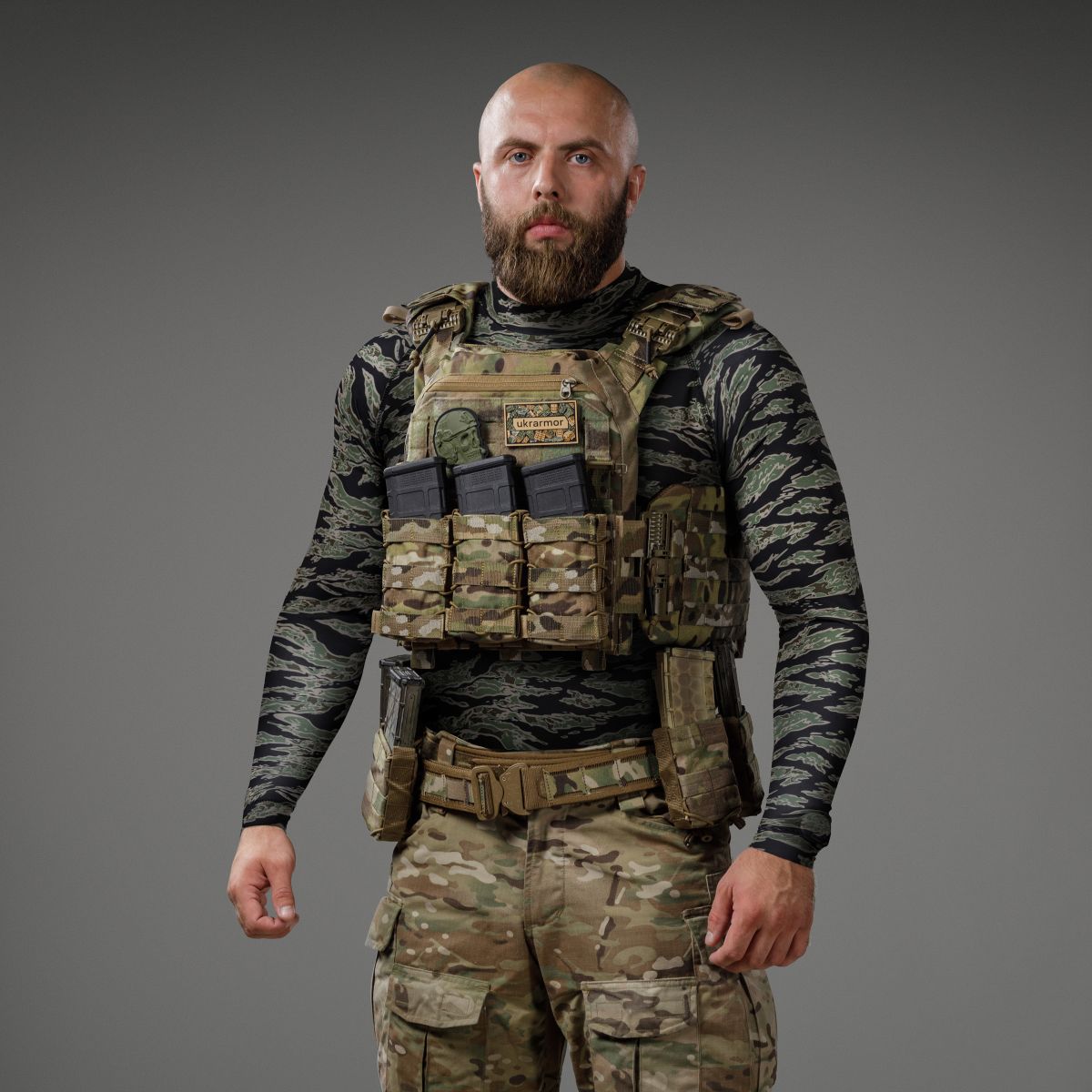 Рашгард тактический Raptor Rashguard Tiger Stripes. Slim fit, полиэстер 4
