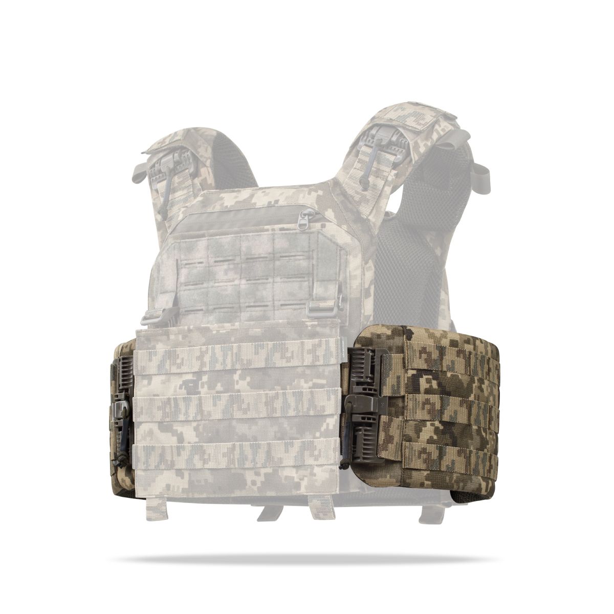 Бокові камербанди М з балістичними пакетами 20х15 см 1-го класу захисту. Піксель(мм-14) 2