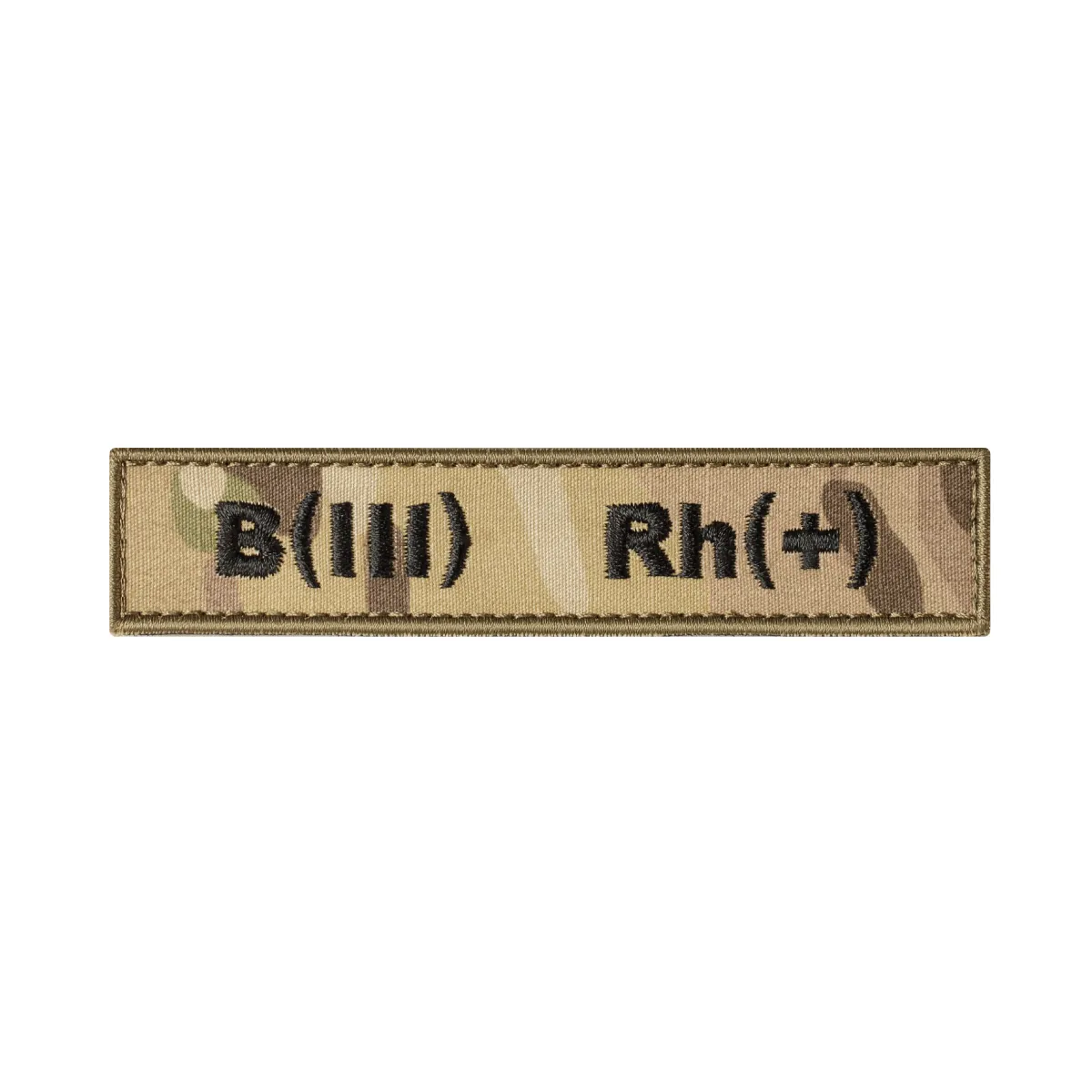 Шеврон (нашивка) група крові B(III) Rh(+), 2.5 х 12.5 см. Мультикам