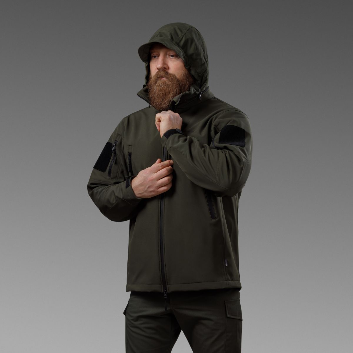 Комплект одягу Softshell Hawk Jacket & Pants. Захист від вітру та вологи. Олива 13