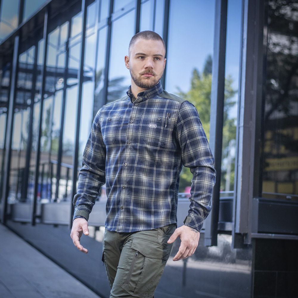 Рубашка M-Tac Redneck Shirt. Олива/Синий 2
