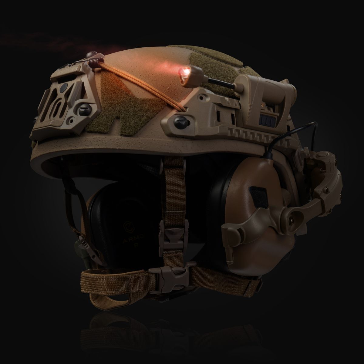 Тактический фонарик LT-09-T на шлем с 4-мя светодиодами на шлем. Койот 8