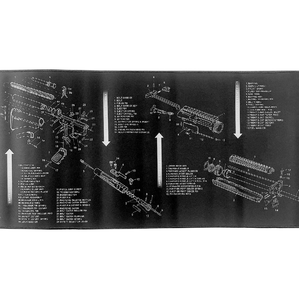 Коврик для чистки оружия с изображением AR-15, 30 х 91 см 3