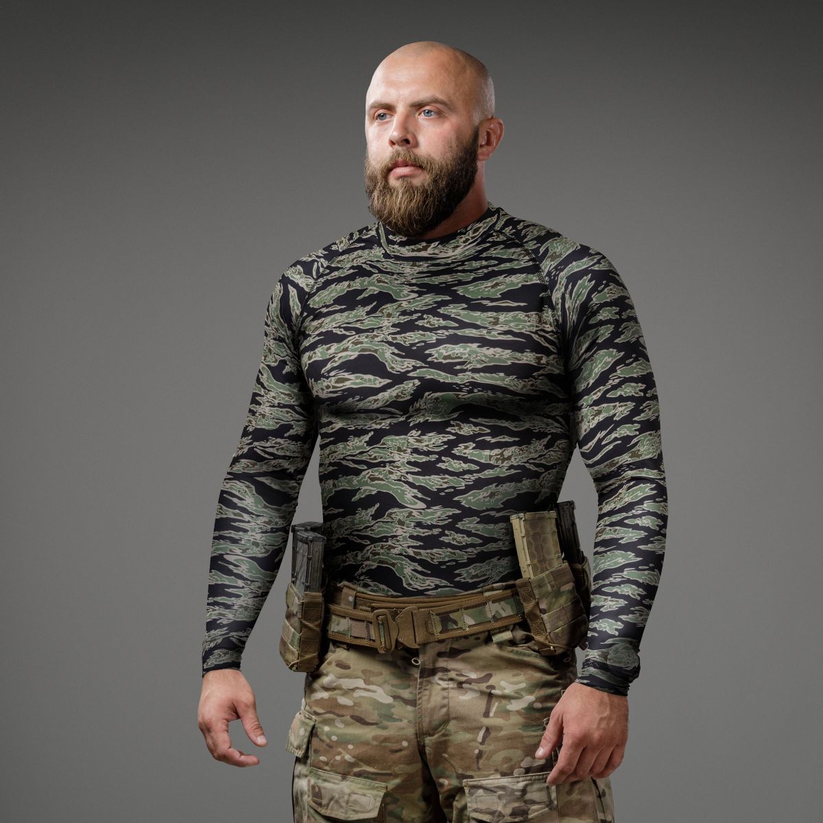 Рашгард тактический Raptor Rashguard Tiger Stripes. Slim fit, полиэстер 2