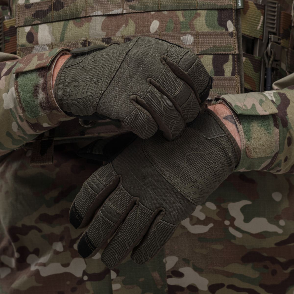 Тактичні рукавички 5.11 Tactical competition shooting 2.0. Колір Ranger green 2