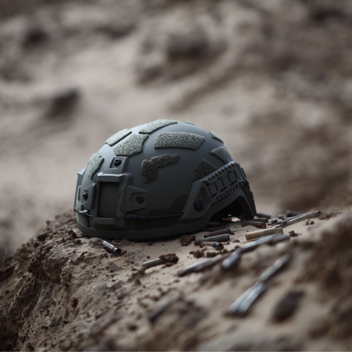 Кевларовый шлем ARCH (ECH) XL с защитой от активных наушников. Олива 3