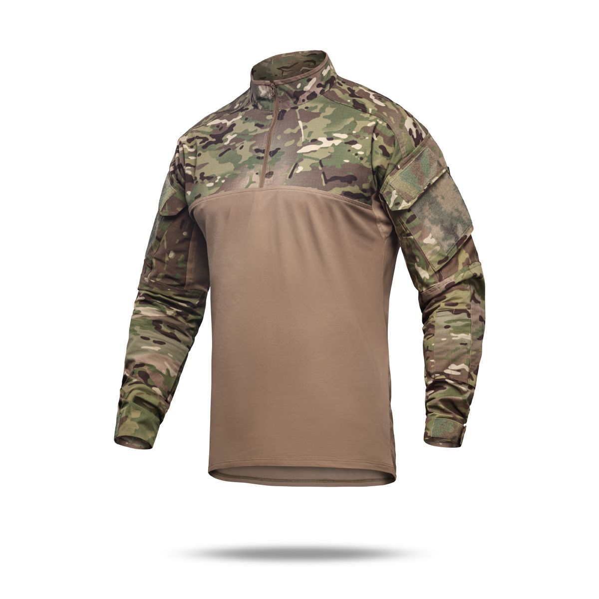 Тактическая рубашка Core Combat Shirt, длинный рукав, комбинированные материалы. Мультикам