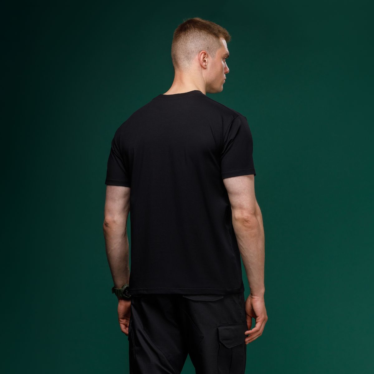Футболка Basic Military T-Shirt. HMMWV. Cotton and Elastane, чорний 4