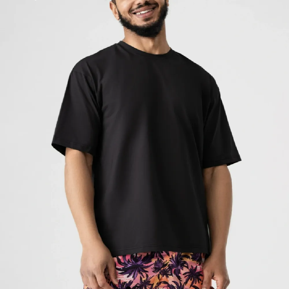 Футболка Men's Set Oversize Fit U-neck. Cotton. Чорний 4