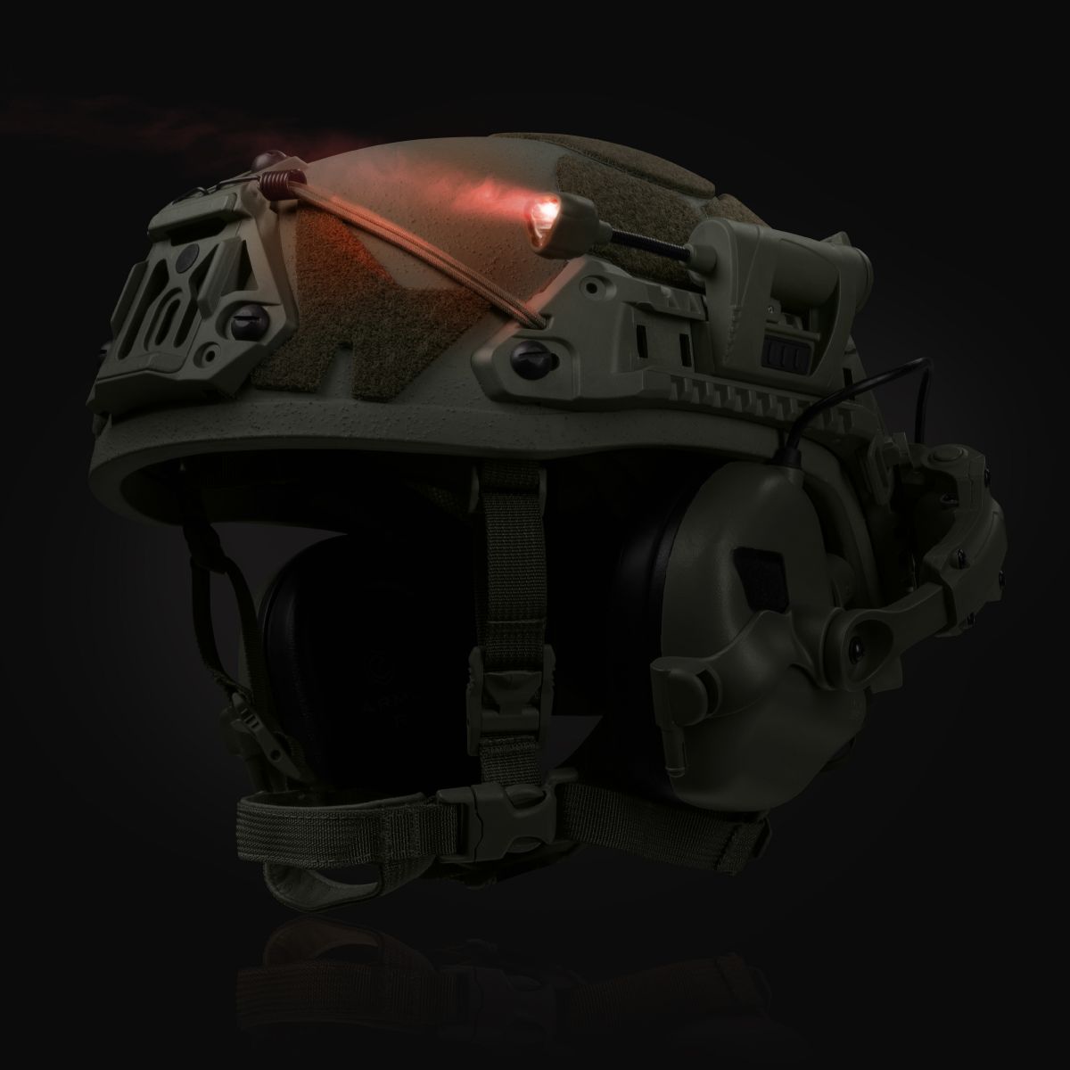 Тактический фонарик LT-09-T на шлем с 4-мя светодиодами. Олива 6
