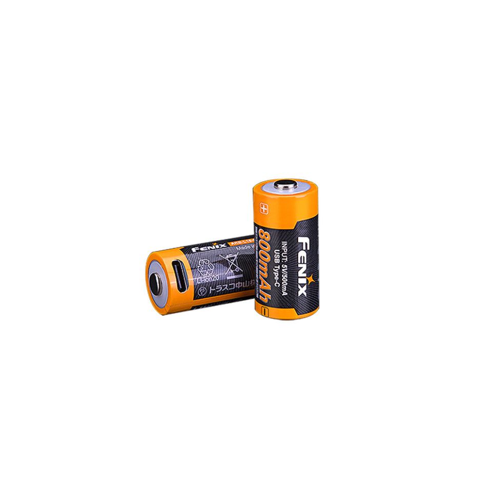 Акумулятор 16340 Fenix 800 UP mAh Li-ion Type-C зарядка. Напруга 3.6 В 2