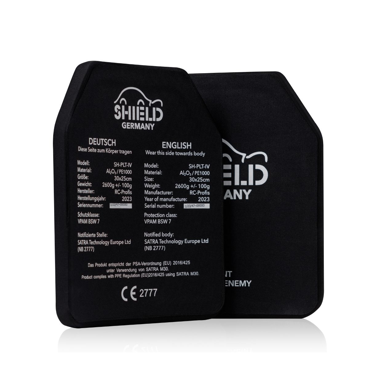 Керамічні бронеплити 6 класу захисту Shield Germany® 25х30 см, вага 2.65 кг 12