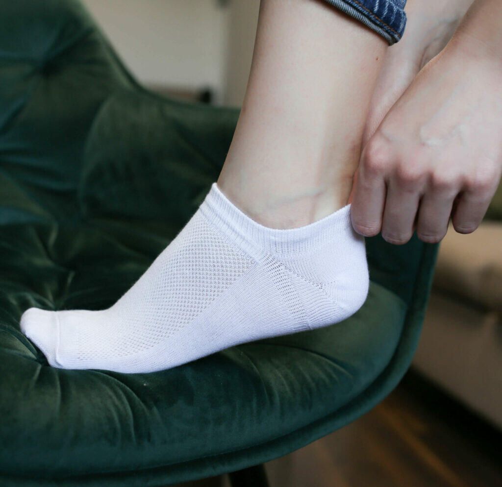Летние носки сетчатые Leo Sport Leostep Cotton 5 см. Белые 4