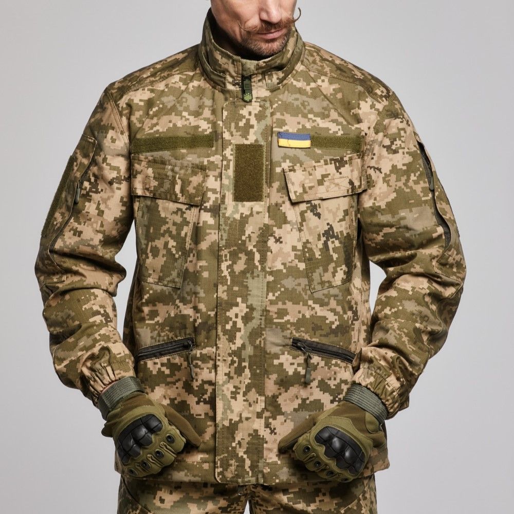 Військова куртка ЗСУ з капюшоном. Армований Rip-Stop. Піксель (мм-14). Розмір M 2