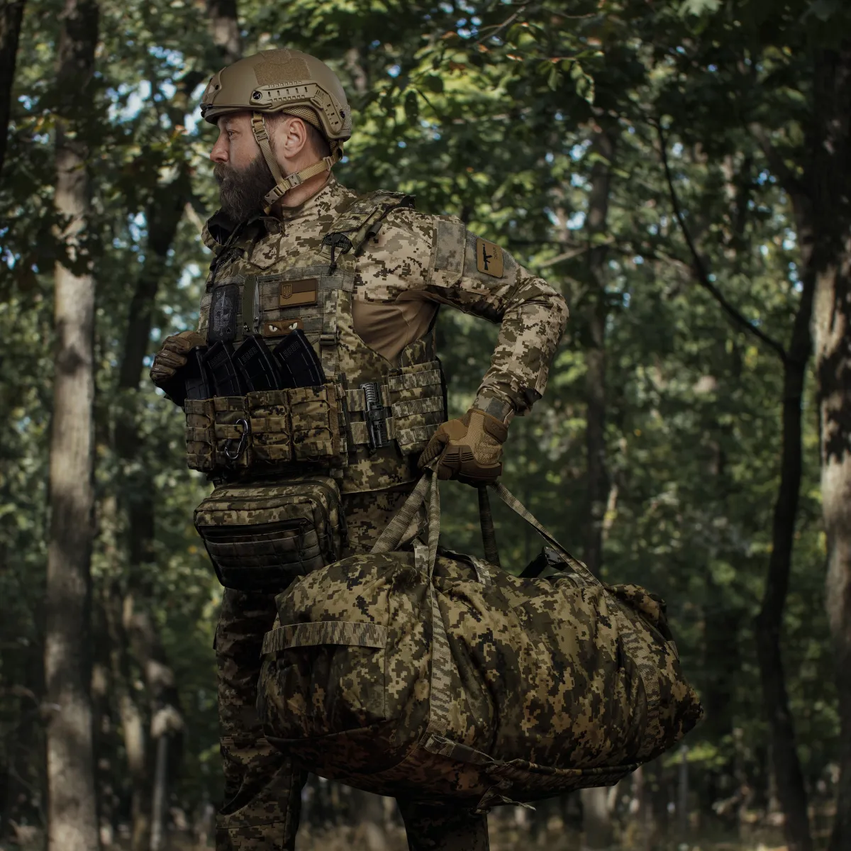 Тактична сумка баул на 100 л. Cordura 500D. Водостійка. Піксель (мм-14) 6