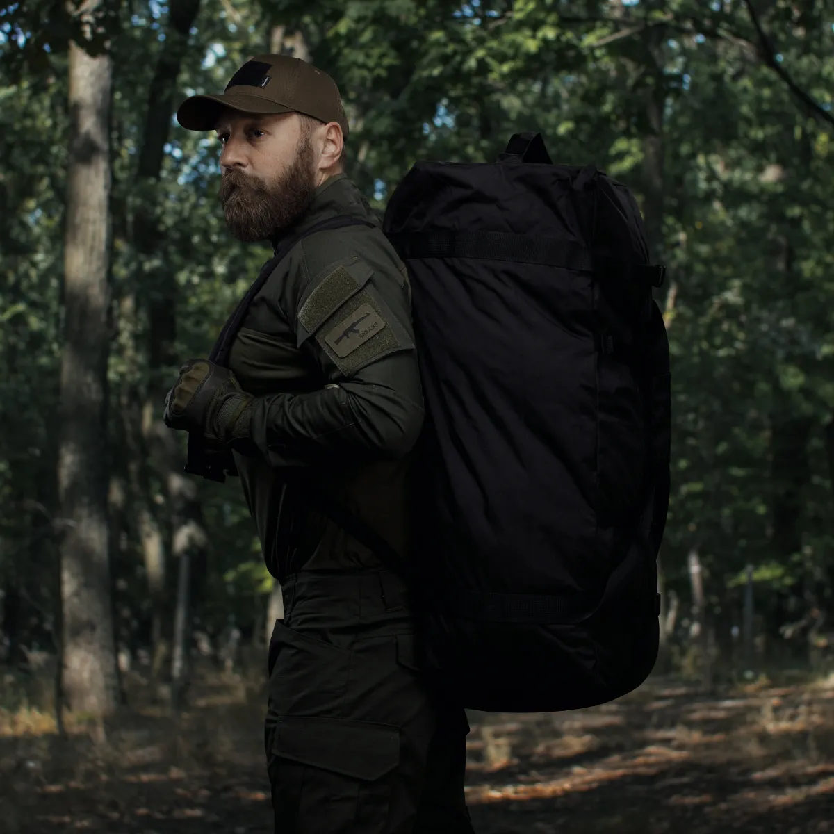 Тактична сумка баул на 100 л. Cordura 500D. Водостійка. Чорна 9