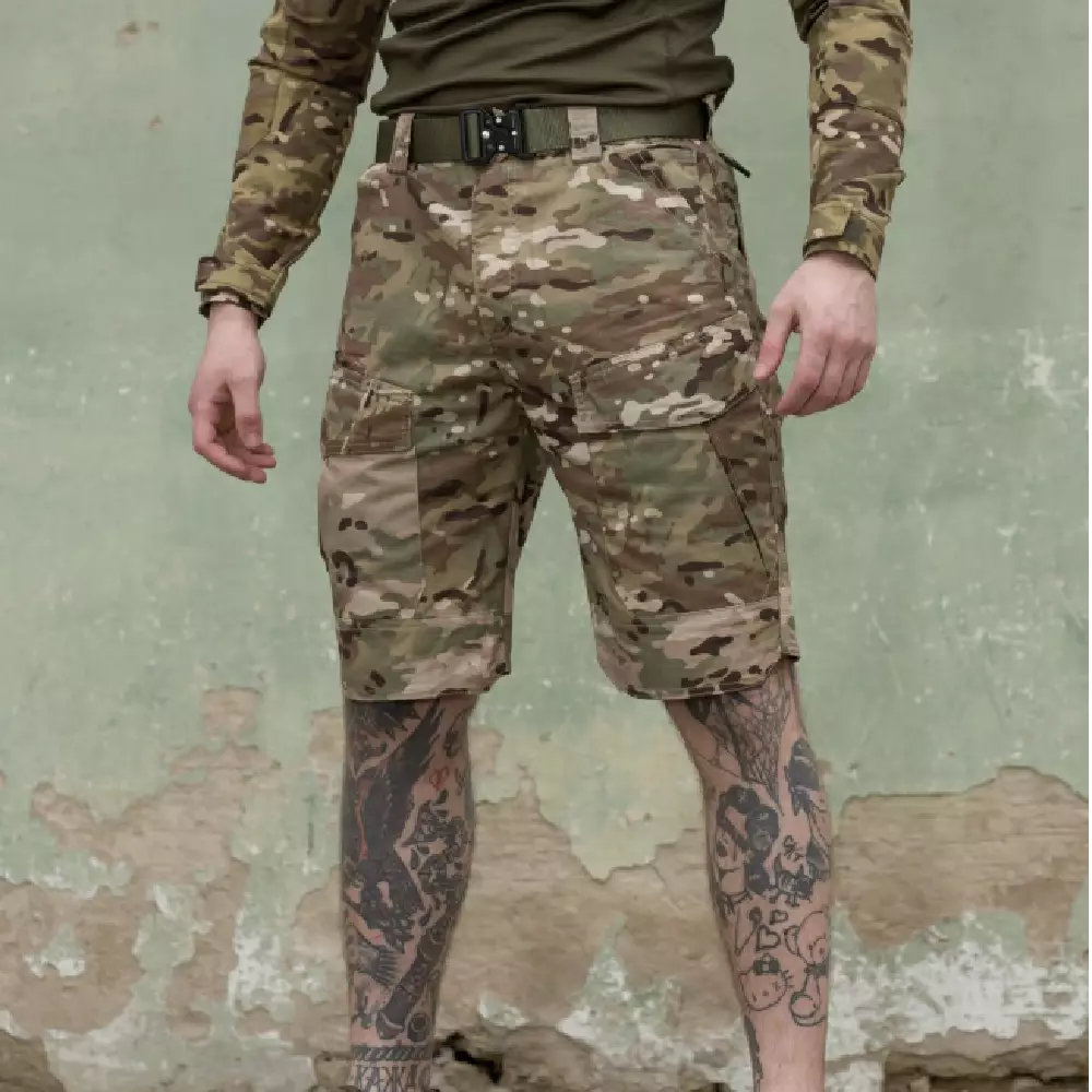 Шорти карго тактичні Bezet Military. Армований Rip-Stop. Мультикам чоловік в тактичних шортах