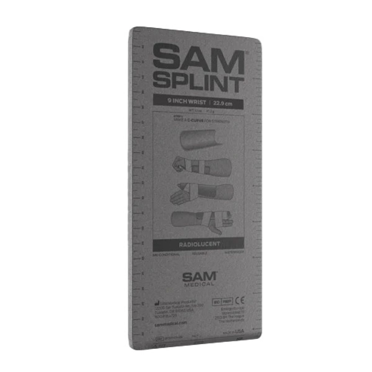 Медицинская шина SAM® Splint (США) плоская, 22.86 см, серая