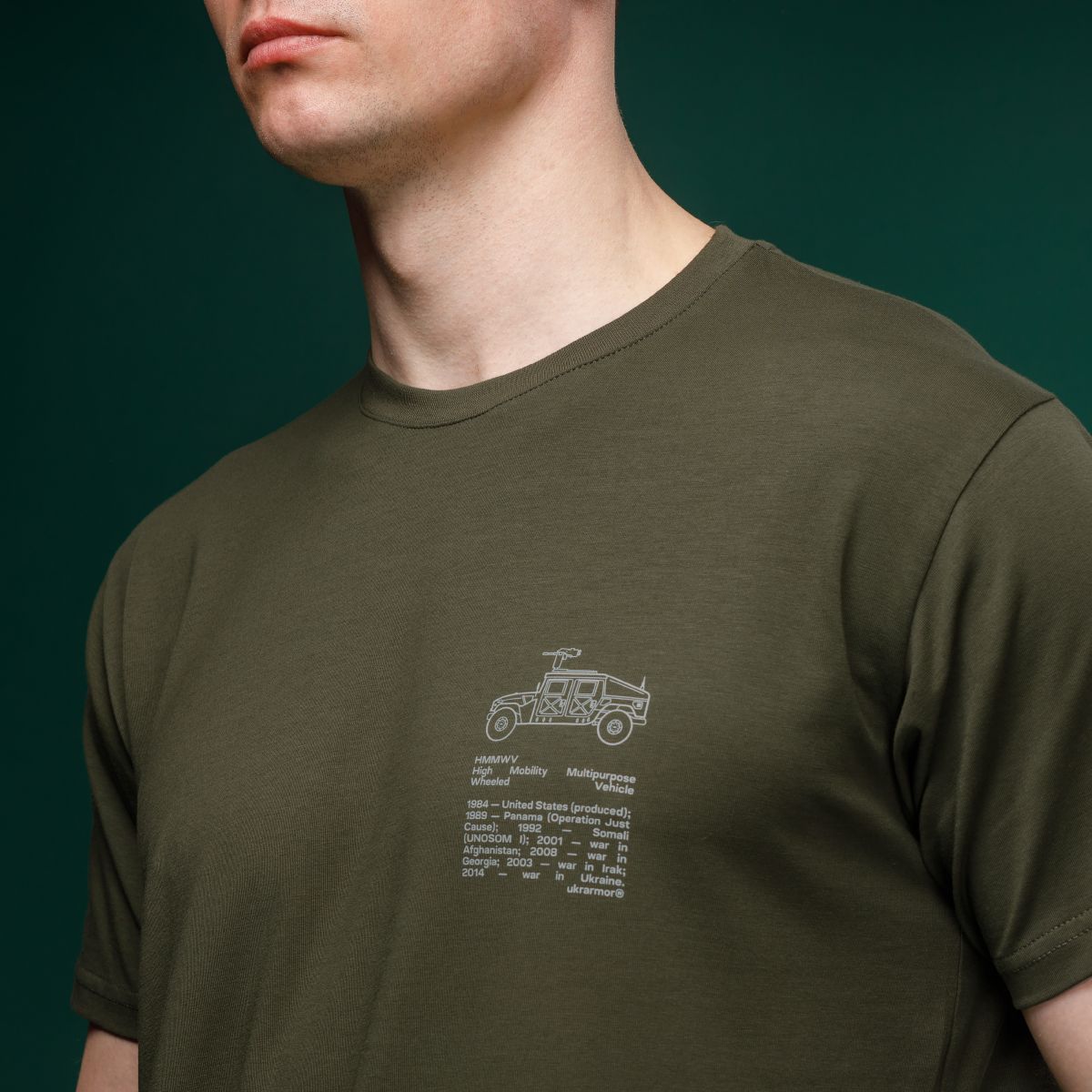 Футболка Basic Military T-Shirt. HMMWV. Cotton and Elastane, олива 3