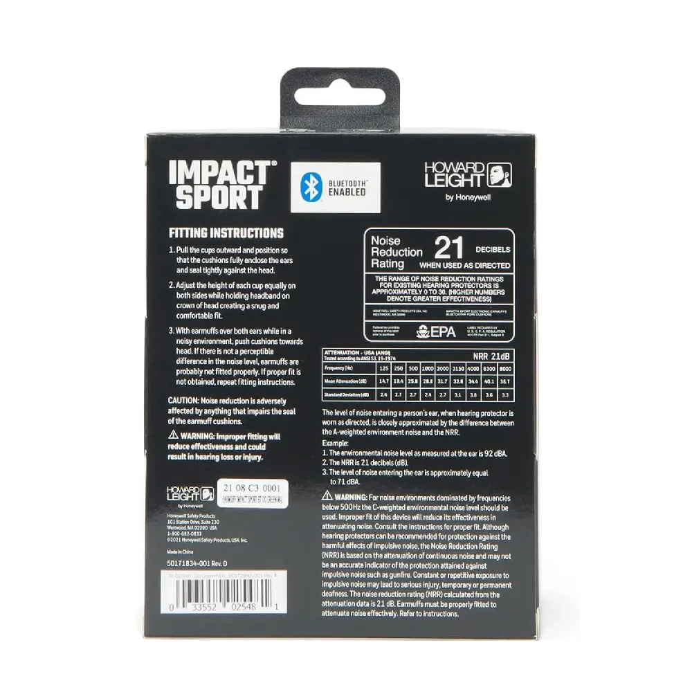 Активные наушники Howard Leight Impact Sport с Bluetooth. Олива 12