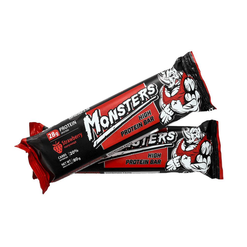 Батончик протеиновый Vale Monsters High Protein Bar со вкусом клубники, 80 г