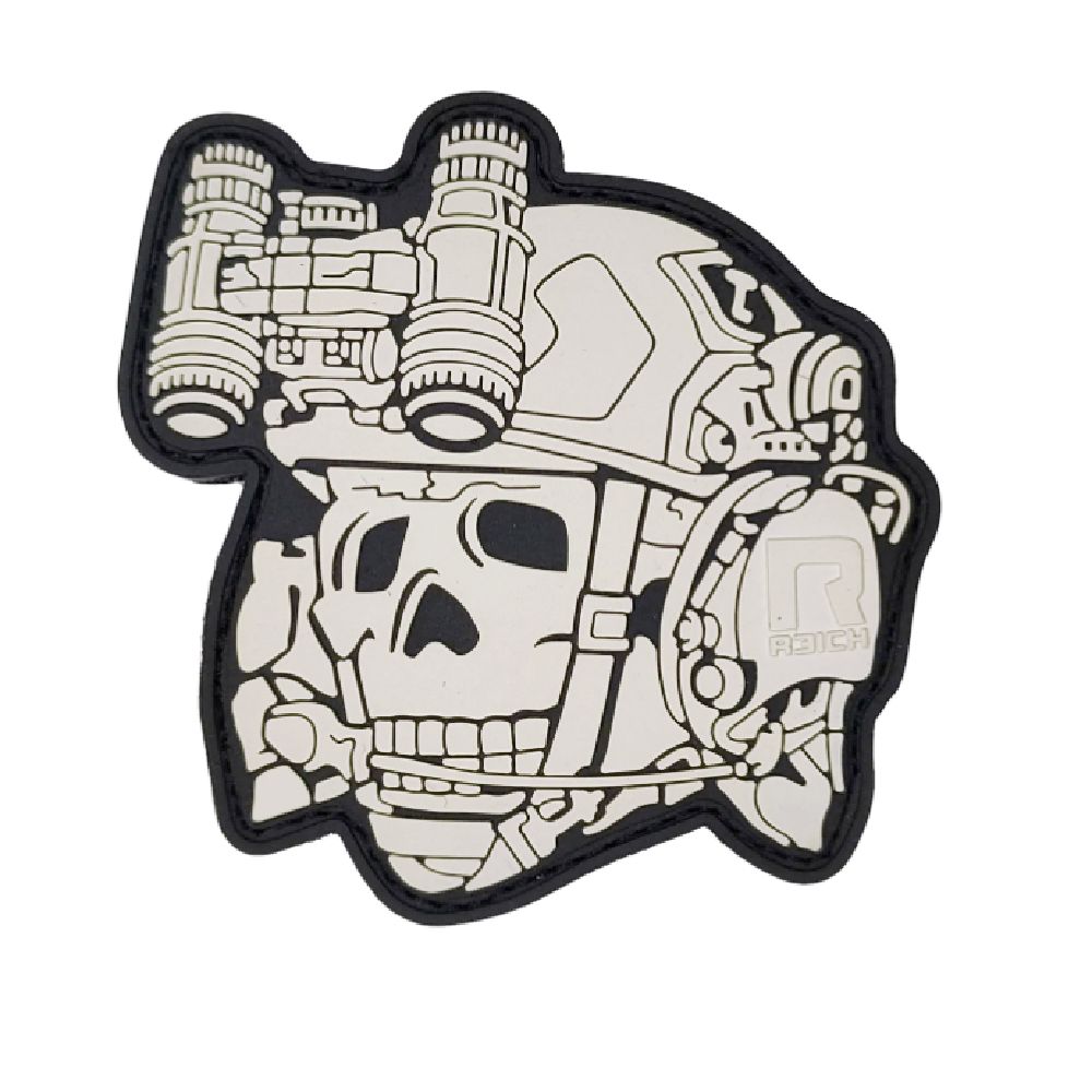 Патч (шеврон) «Totenkopf gen1+dtnvs gen.1» R3ICH. Мягкий ПВХ пластик. Белый