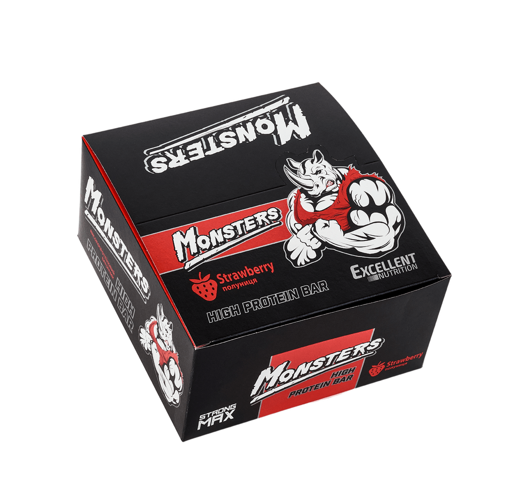 Батончик протеиновый Vale Monsters High Protein Bar со вкусом клубники, 80 г 3