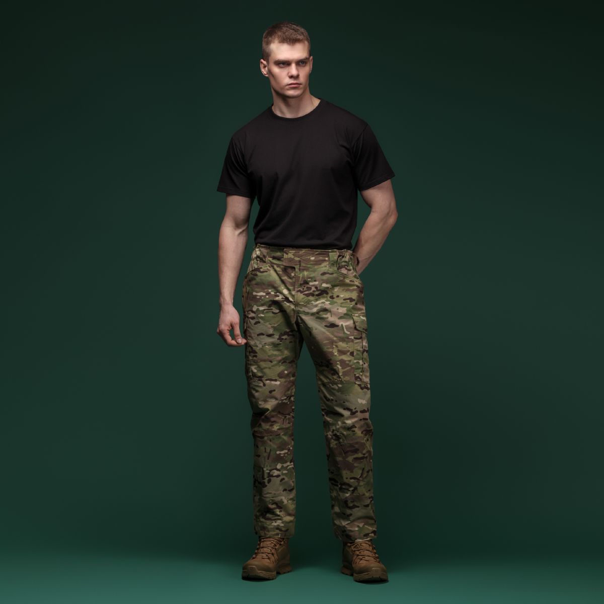 Комплект футболок Basic Military T-shirt без логотипа. Материал Cottone/Elastane, черный 5