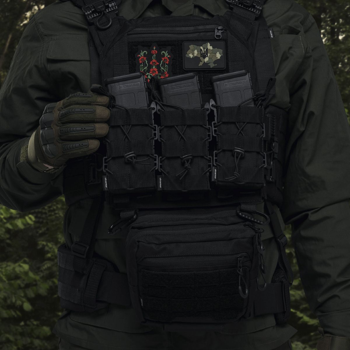 Сумка-напашник PRO 1-го класу захисту. Розмір L (16х28 см). Матеріал Cordura 500D. Чорний 3