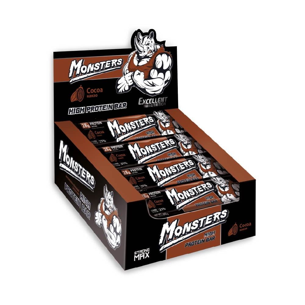 Батончик протеиновый Vale Monsters High Protein Bar со вкусом какао, 80 г 2