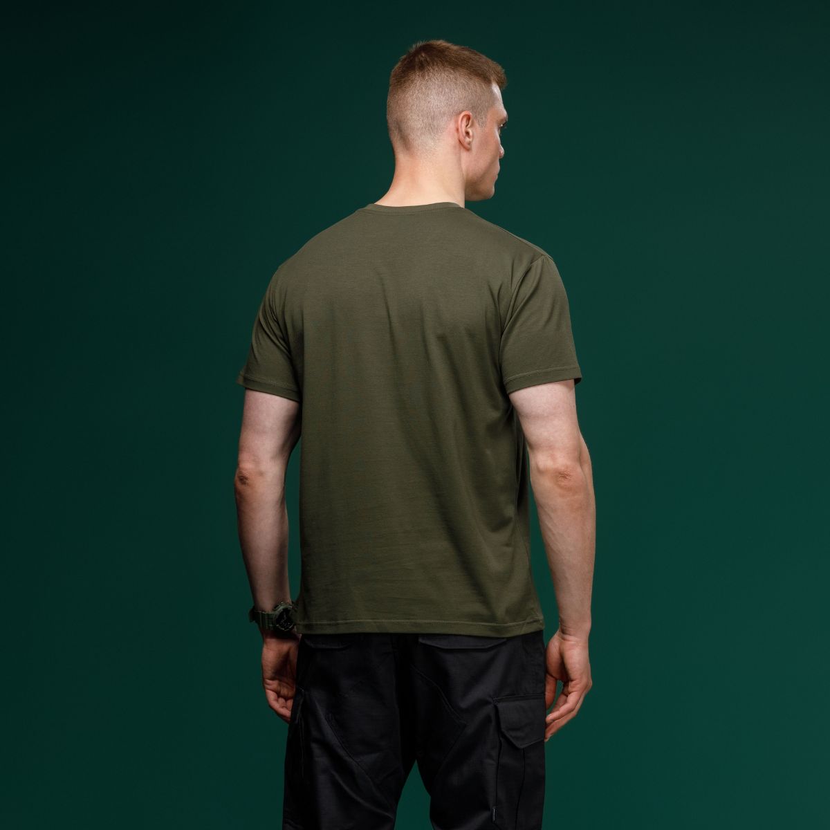 Футболка Basic Military T-Shirt из коллекции NAME. Cottone/Elastane, олива 4