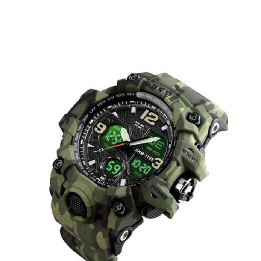 Тактичний годинник Skmei 1155. Водостійкий корпус. Green Camo 4
