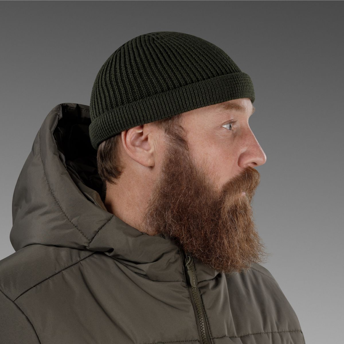 Шапка вязаная Docker Hat. Cotton and wool. Olive 3