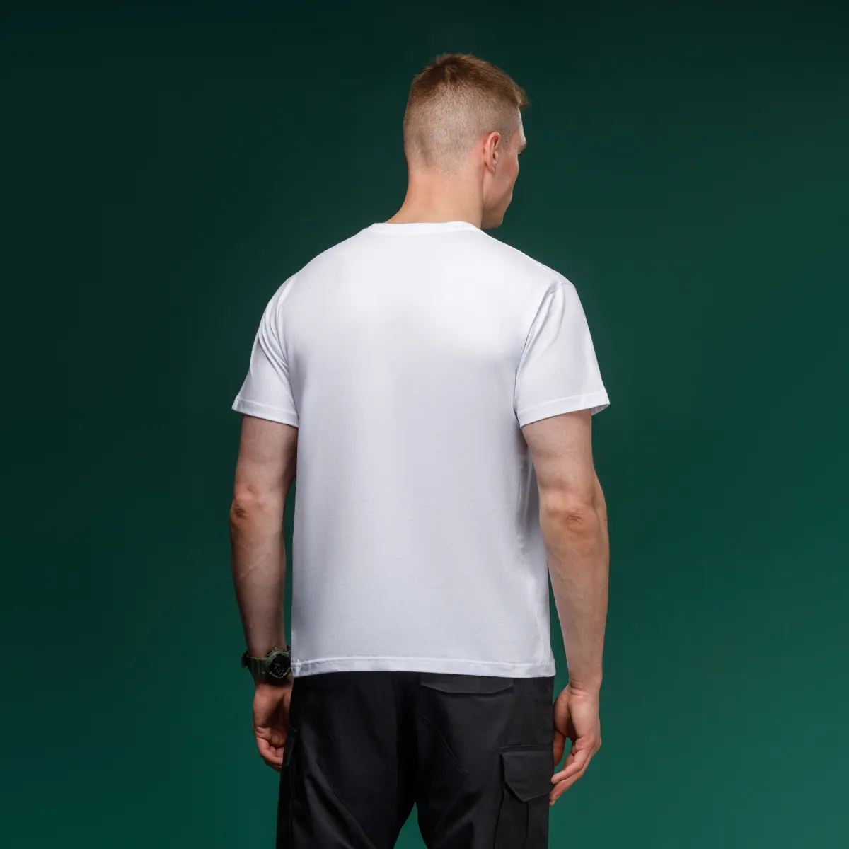 Футболка Basic Military T-Shirt з колекції NAME. Cottone/Elastane, білий 4