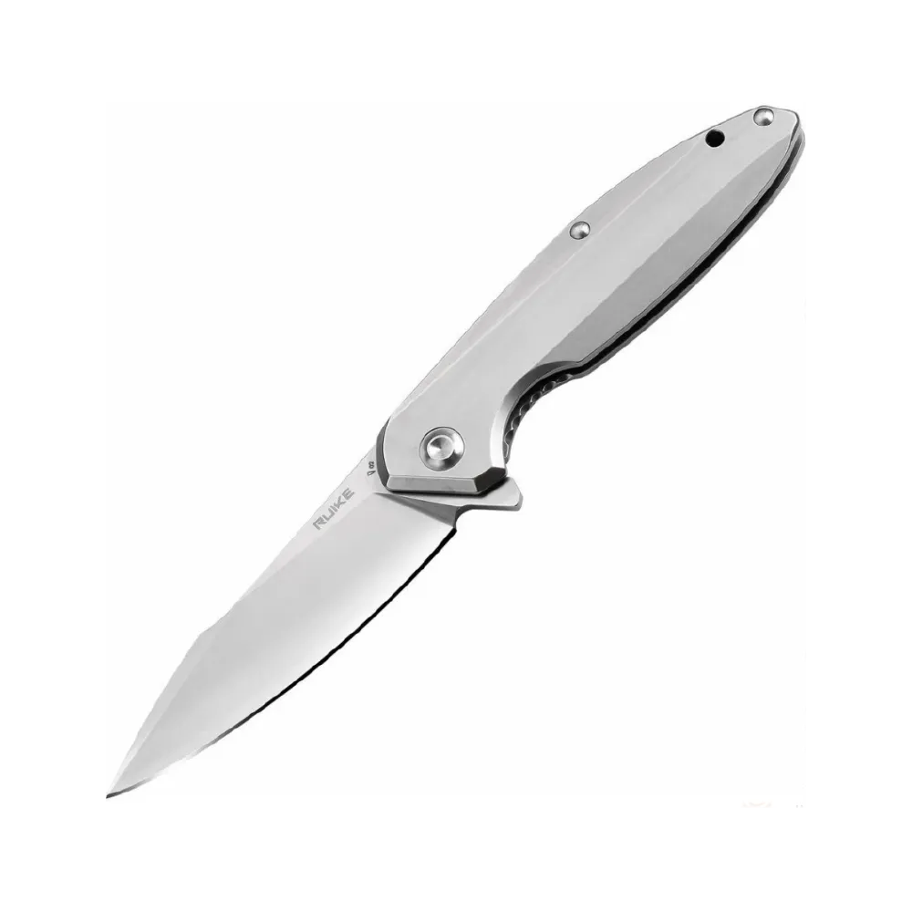 Нож складной Ruike P128-SF. Нержавеющая сталь. Серый
