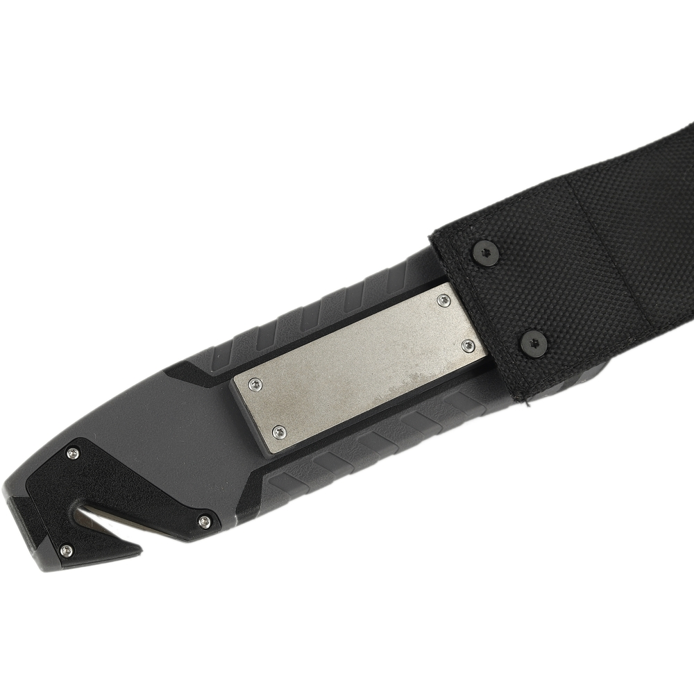 Нож Ganzo G8012V2-BK серый с паракордом и кресалом. Углеродистая сталь 7