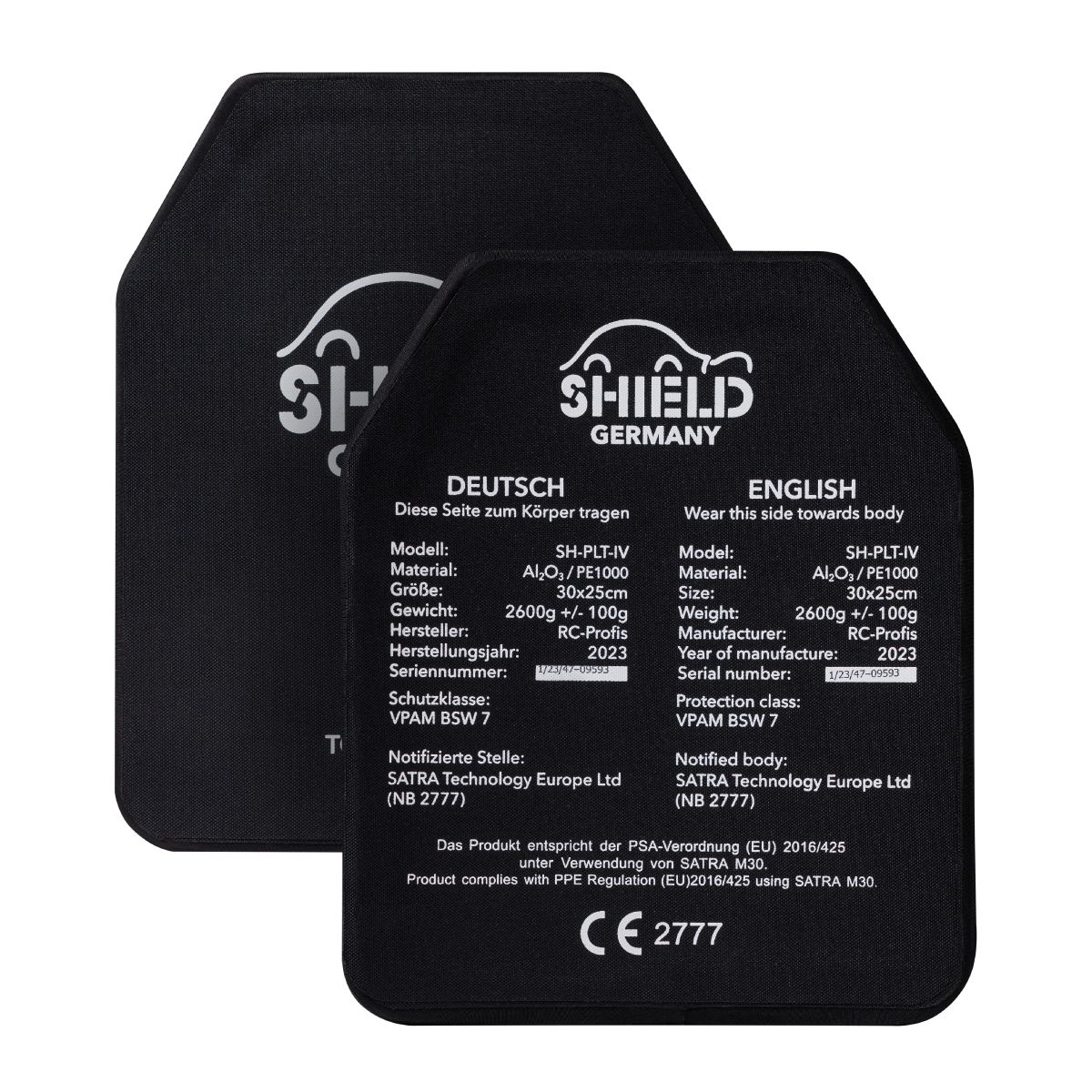 Керамічні плити 6 класу Shield Germany® SK4. Вага 2.65 кг. 25х30 см.